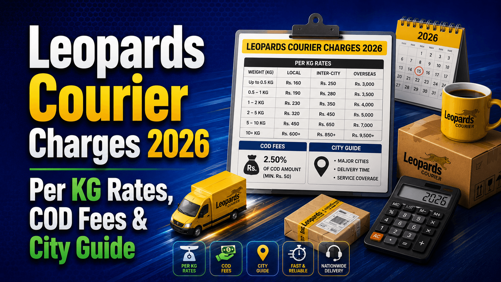 Leopards Courier Charges 2026 — Per KG Rates, COD Fees & City Guide