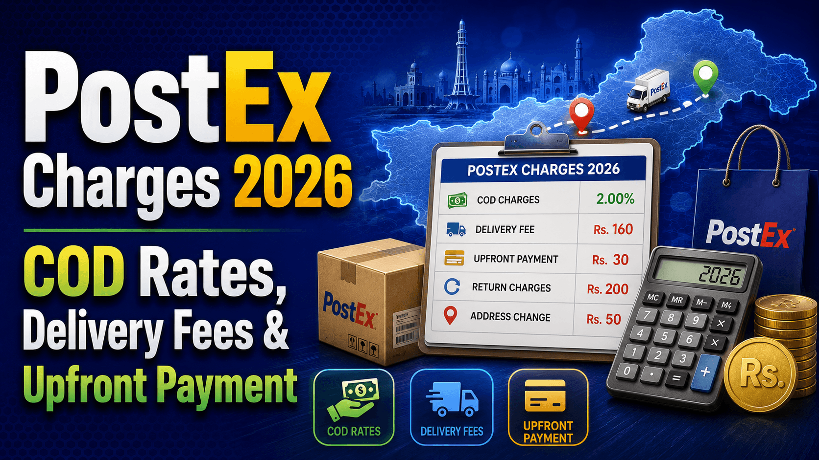 PostEx Charges 2026 — COD Rates, Delivery Fees & Upfront Payment